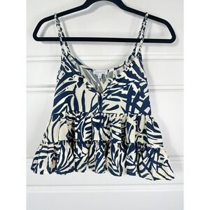 Patrons of Peace Women's Tiered Abstract Floral Tropical Peplum Tank Size M Boho